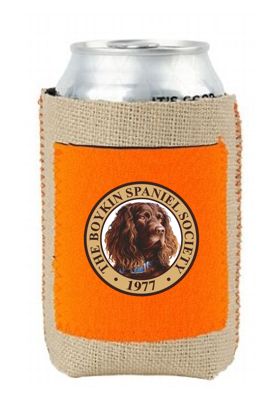 Burlap Koozie with Neoprene Pocket -  BSS Seal