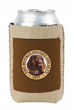 Load image into Gallery viewer, Burlap Koozie with Neoprene Pocket - Boykin Spaniel Society Official Seal (Pack of 4)

