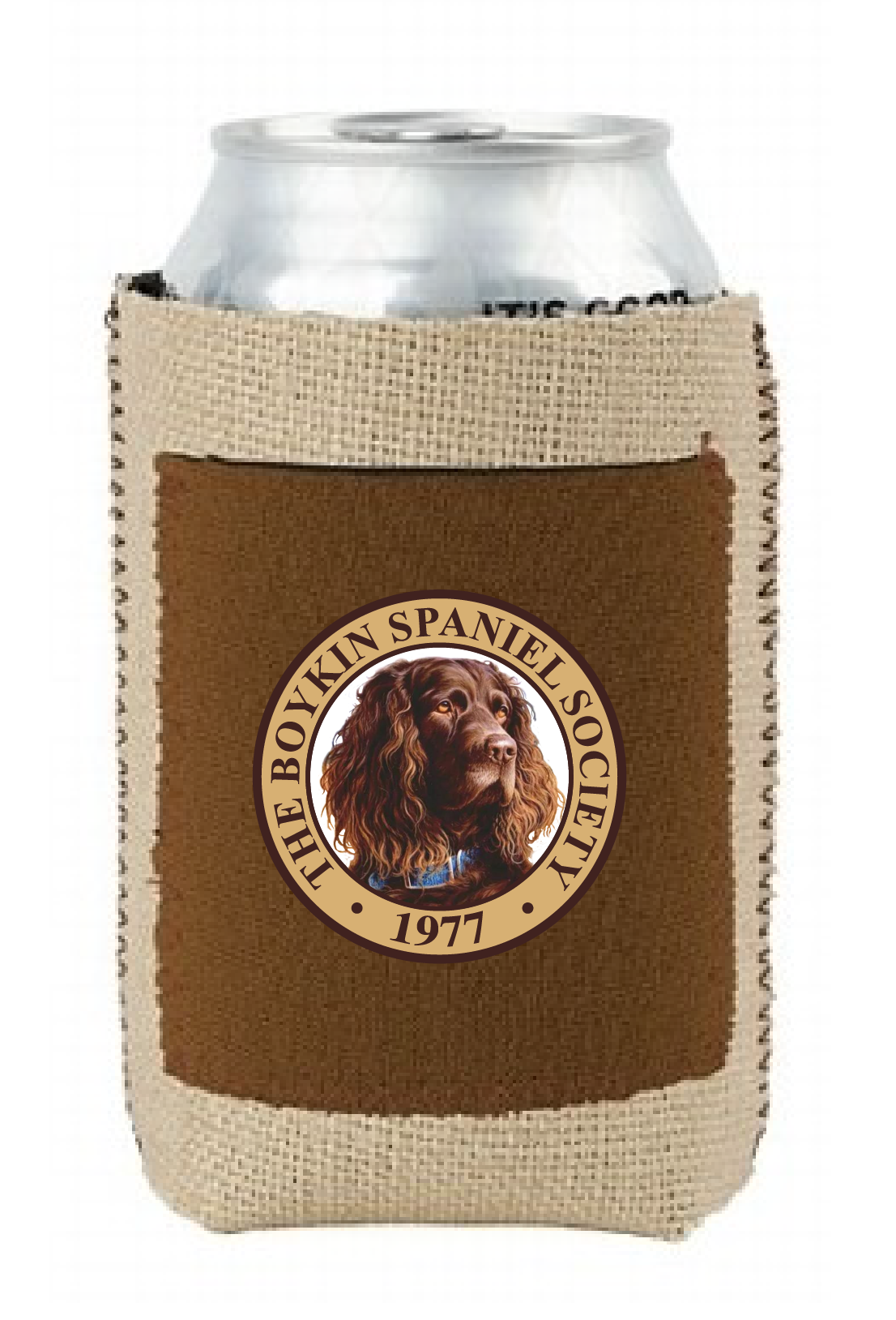 Burlap Koozie with Neoprene Pocket -  BSS Seal