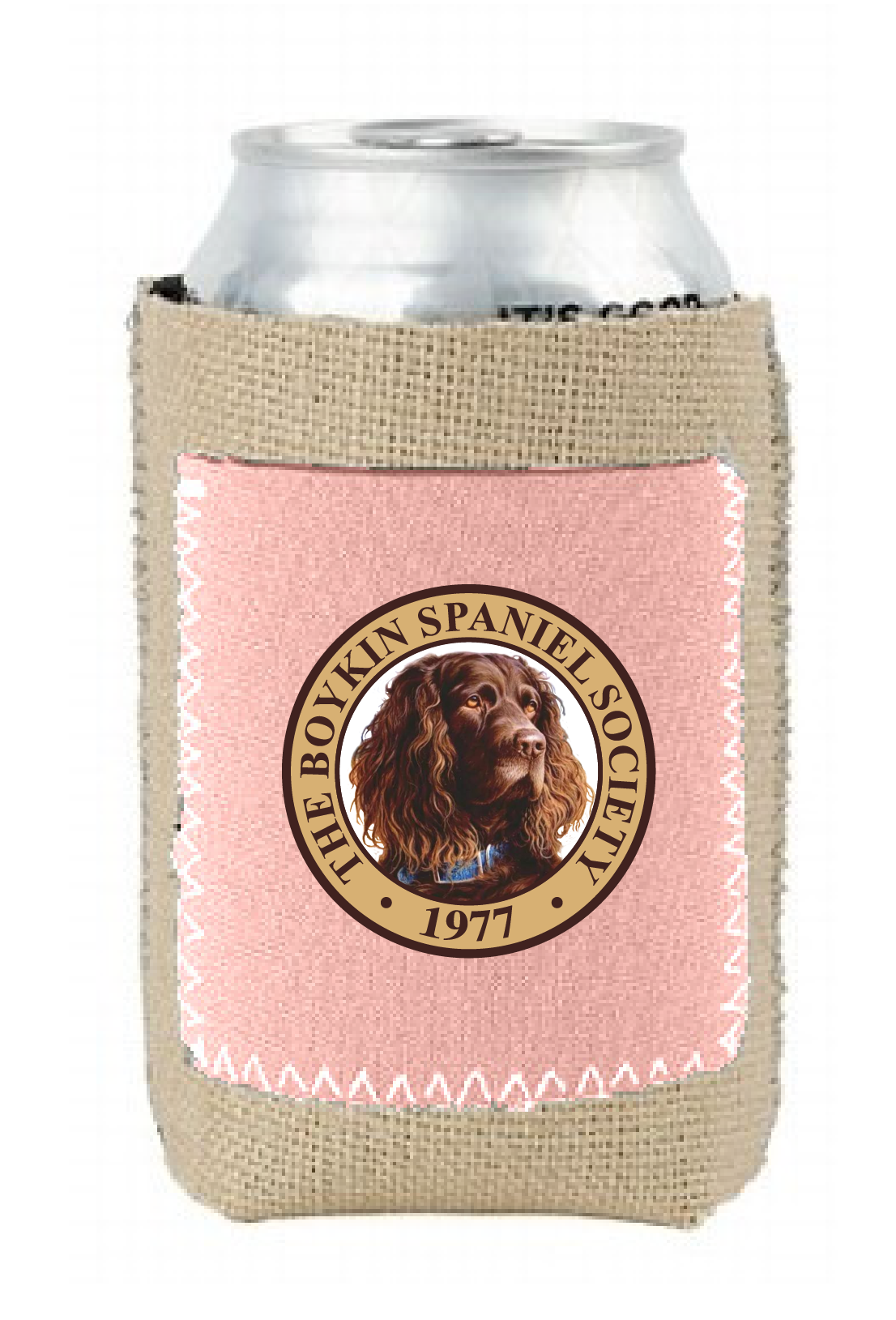 Burlap Koozie with Neoprene Pocket -  BSS Seal