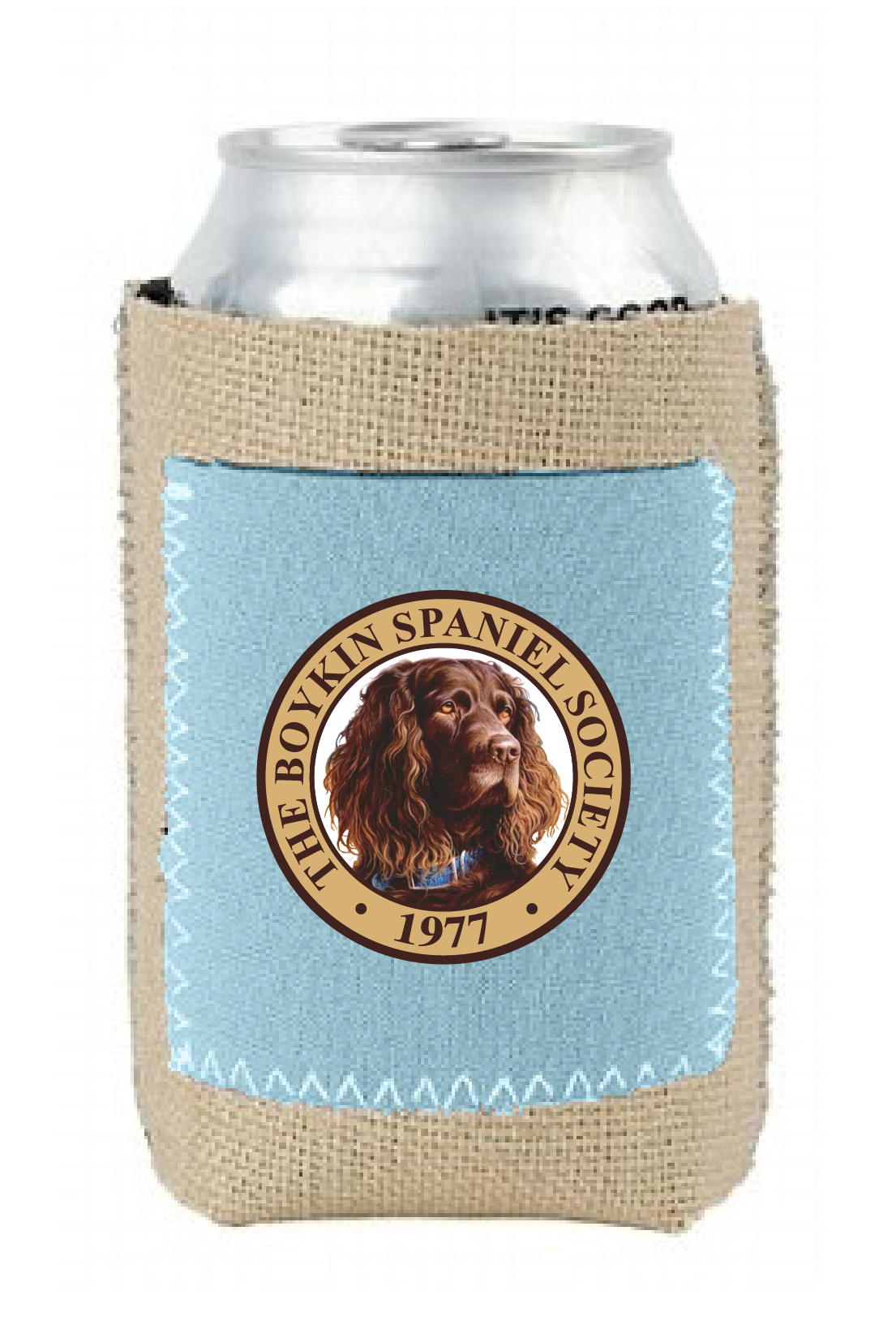 Burlap Koozie with Neoprene Pocket -  BSS Seal