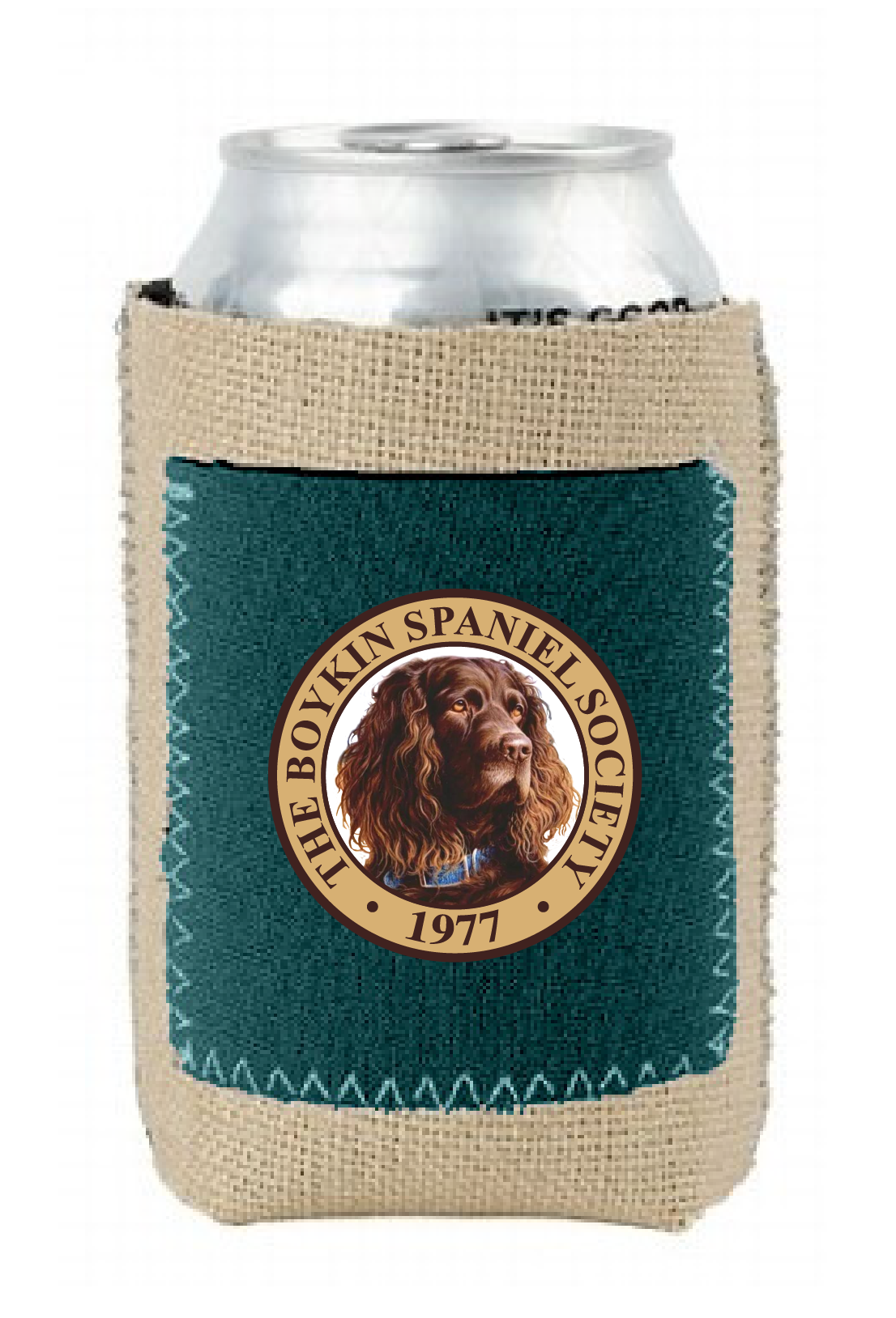 Burlap Koozie with Neoprene Pocket -  BSS Seal