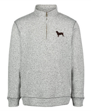 Load image into Gallery viewer, Vintage Sweater Fleece Quarter-Zip Sweatshirt with Official Boykin Spaniel Society Silhouette
