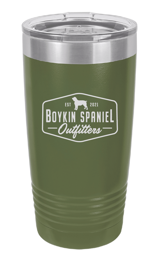 20 oz Tumbler - Boykin Spaniel Outfitters Engraved - Olive Green