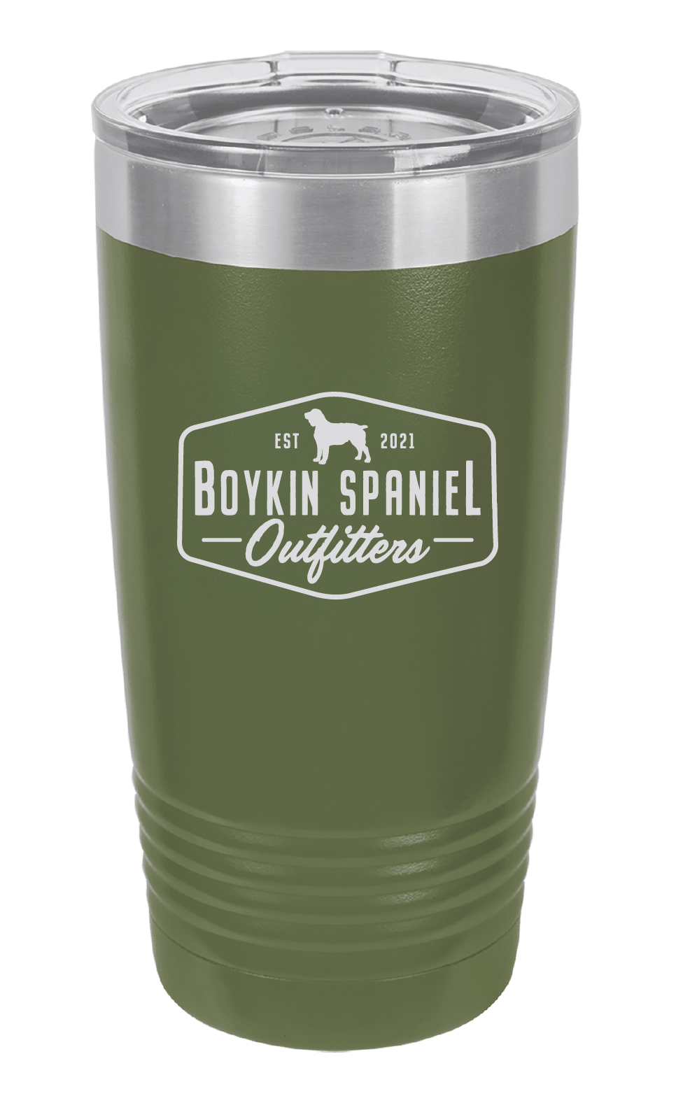 20 oz Tumbler - Boykin Spaniel Outfitters Engraved - Olive Green