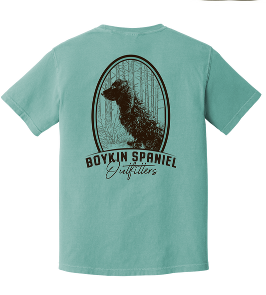 Short Sleeve T-Shirt Vintage Boykin 100% Heavy Weight Cotton Comfort Color (Sea Foam)