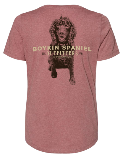 Women's Short Sleeve V-Neck Boykin Spaniel T-Shirt (3 colors)