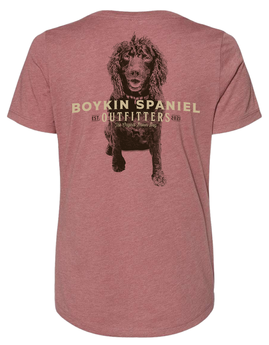 Women's Short Sleeve V-Neck Boykin Spaniel T-Shirt (3 colors)