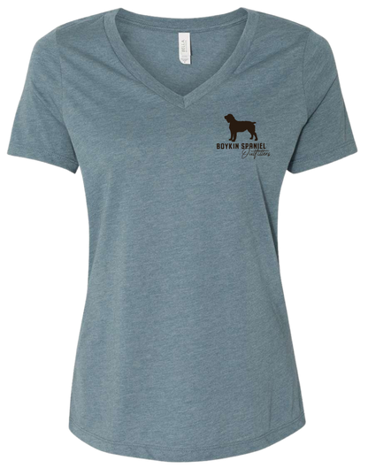 Women's Short Sleeve V-Neck Boykin Spaniel T-Shirt (3 colors)