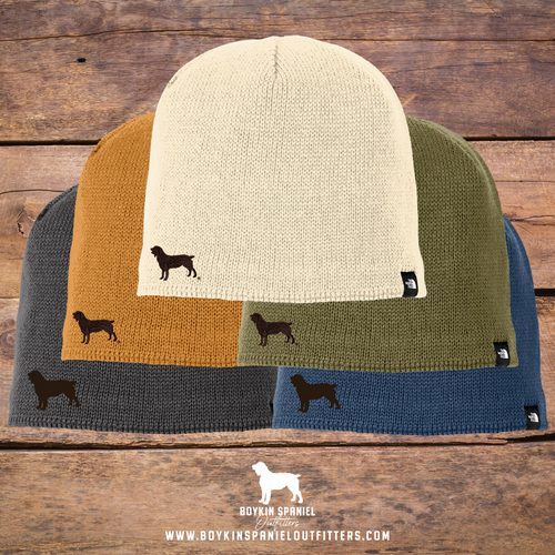 North Face beanies with Boykin Spaniel embroidered only from Boykin Spaniel Outfitters
