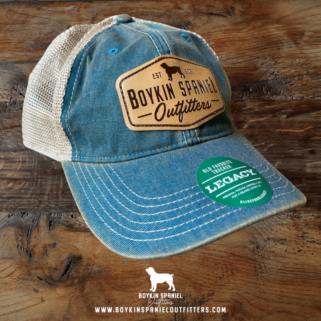 OFA Legacy Old Favorite Trucker Hat -  BSO Leather Patch - Marine